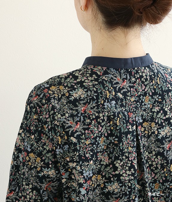 【SALE40％OFF】花と鳥のコーデュロイブラウス