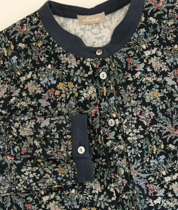 【SALE40％OFF】花と鳥のコーデュロイブラウス