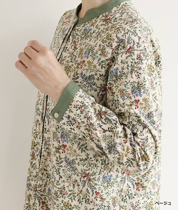 【SALE40％OFF】花と鳥のコーデュロイブラウス