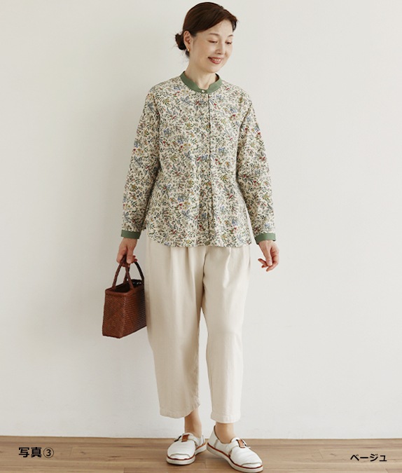 【SALE40％OFF】花と鳥のコーデュロイブラウス