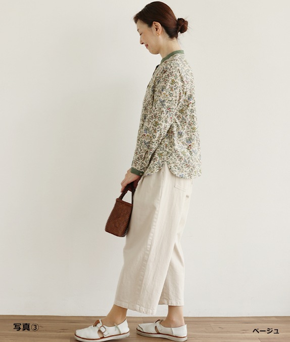 【SALE40％OFF】花と鳥のコーデュロイブラウス