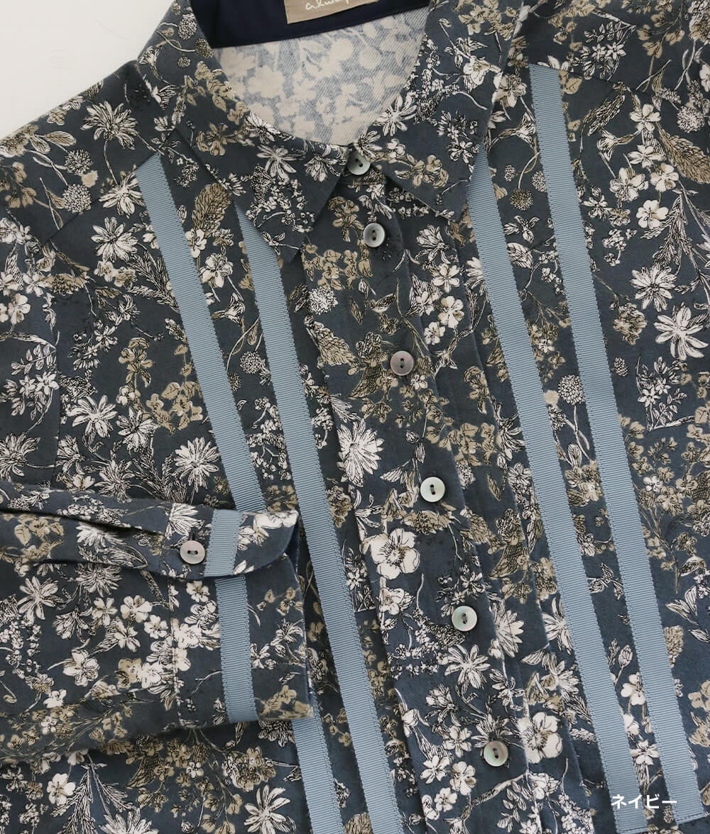 20ビエラ起毛花柄ワンピース