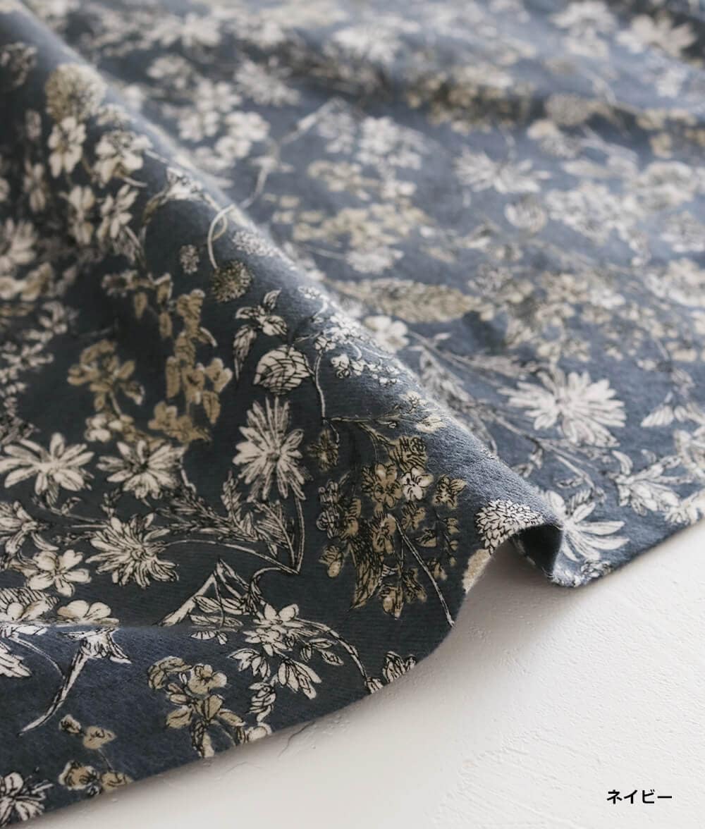 20ビエラ起毛花柄ワンピース