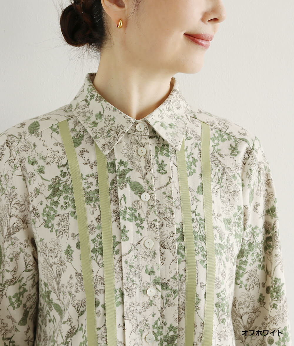 20ビエラ起毛花柄ワンピース