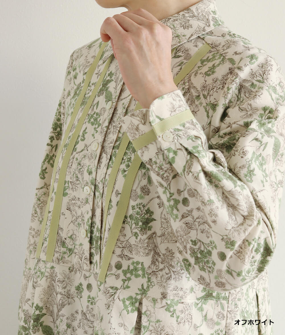 20ビエラ起毛花柄ワンピース