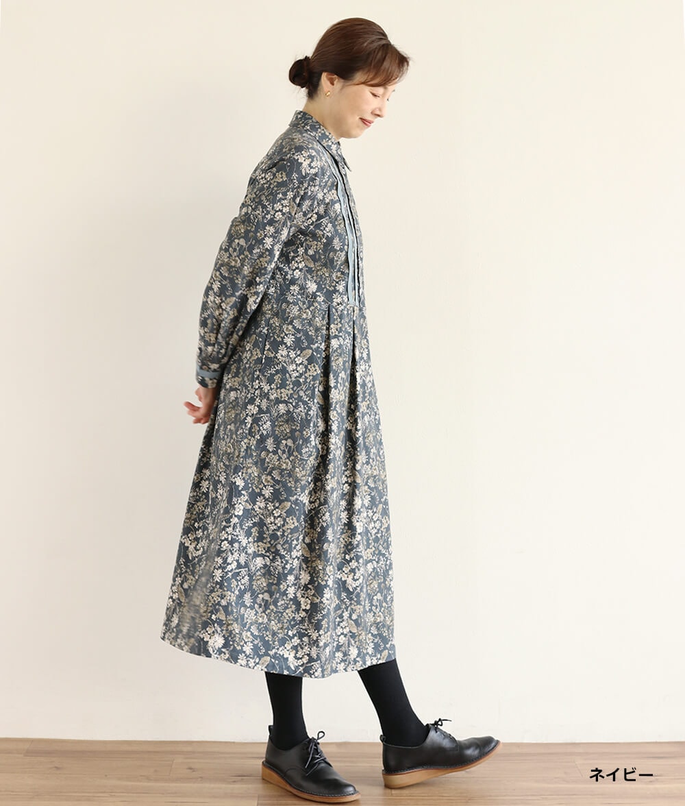 20ビエラ起毛花柄ワンピース