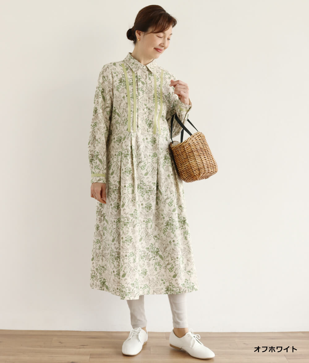 20ビエラ起毛花柄ワンピース