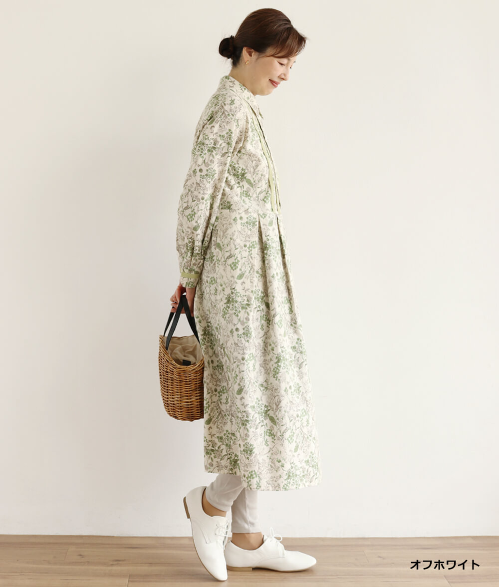 20ビエラ起毛花柄ワンピース