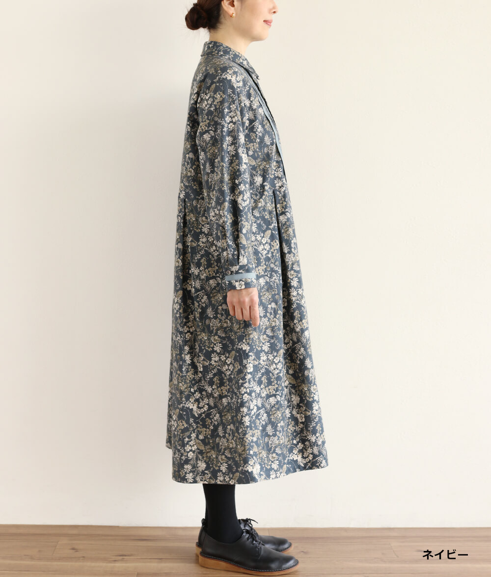 20ビエラ起毛花柄ワンピース