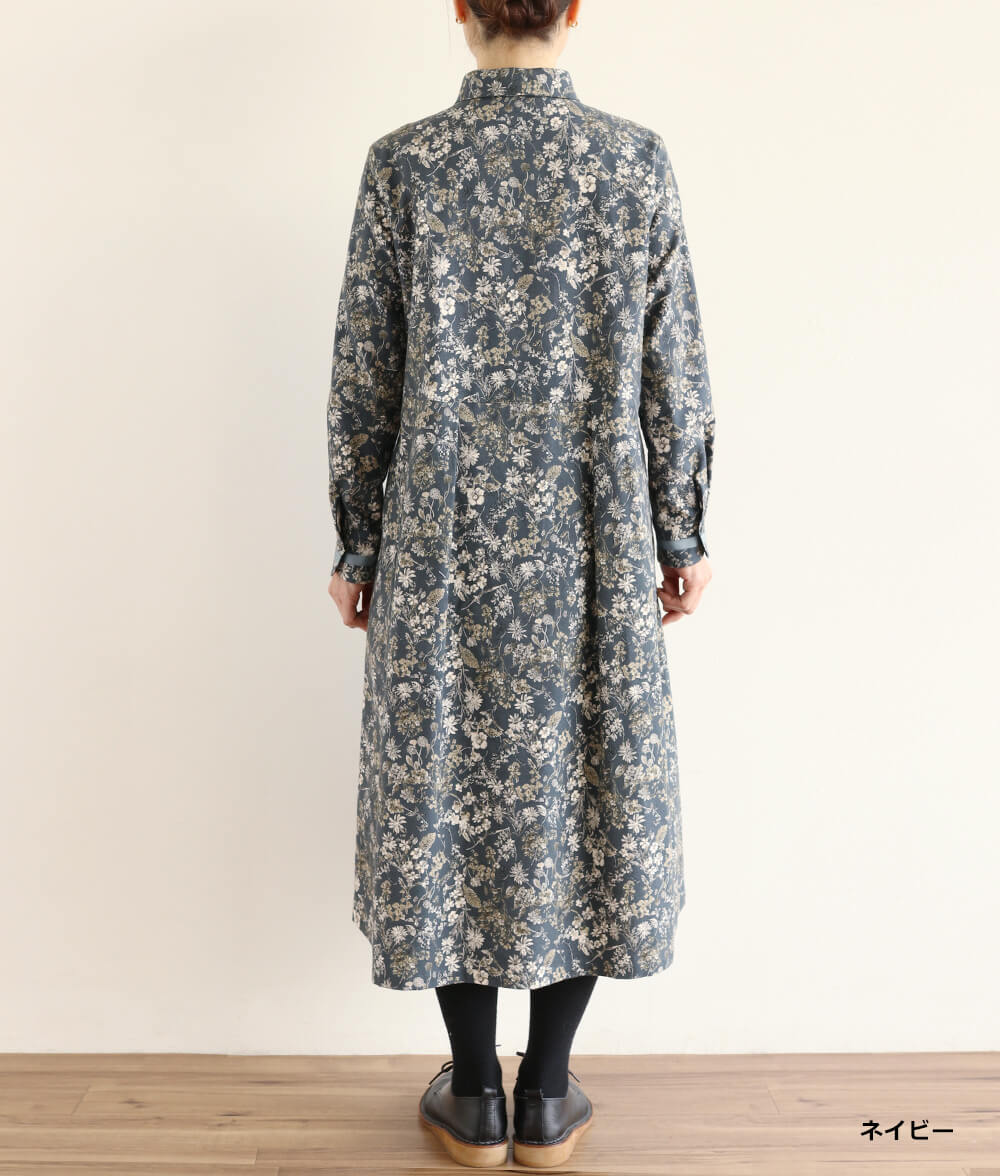 20ビエラ起毛花柄ワンピース