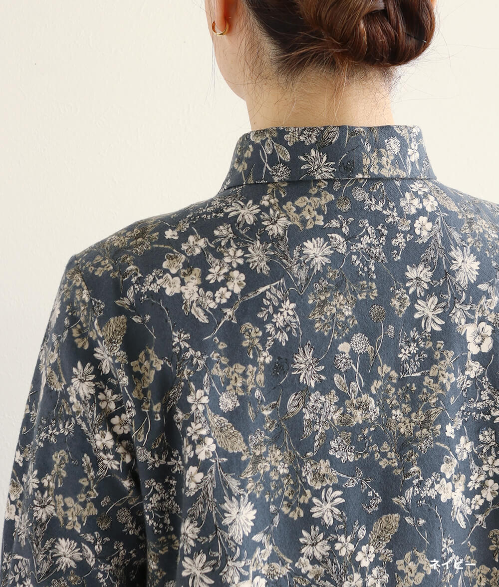 20ビエラ起毛花柄ワンピース