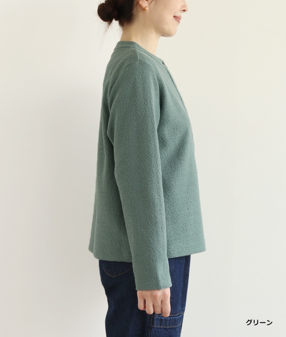 ♡ 完売！ステッチ風デザイン ニットロングカーディガン ニット風配色ステッチカーディガン l 50代・60代からの婦人服