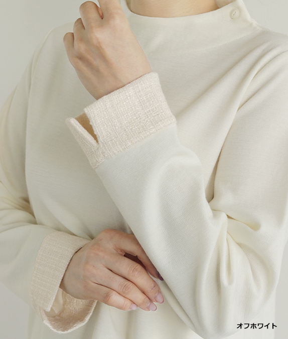 【SALE50%OFF】異素材合わせプルオーバー