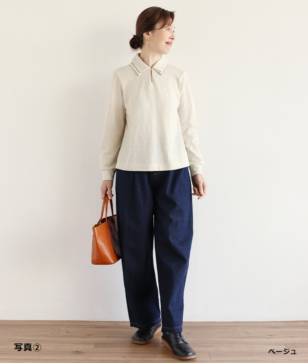 レースジャカードプルオーバー