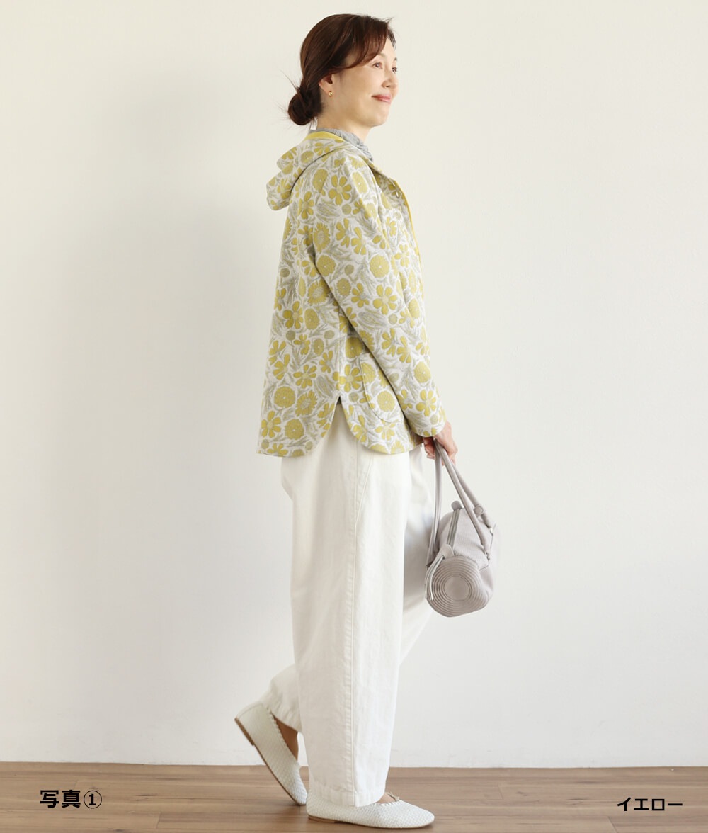 花ジャカードカーディガン