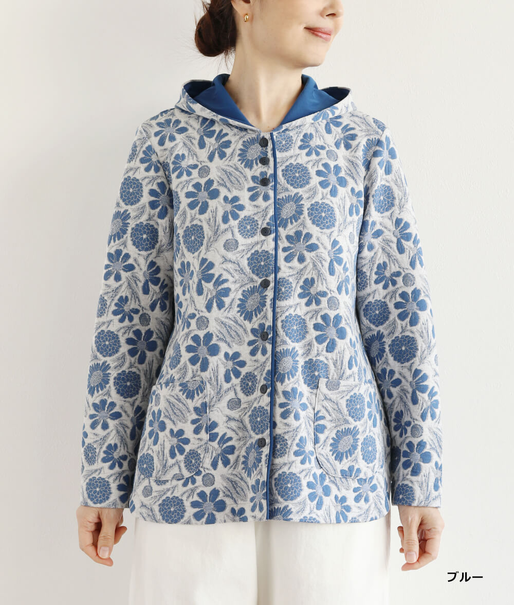 花ジャカードカーディガン