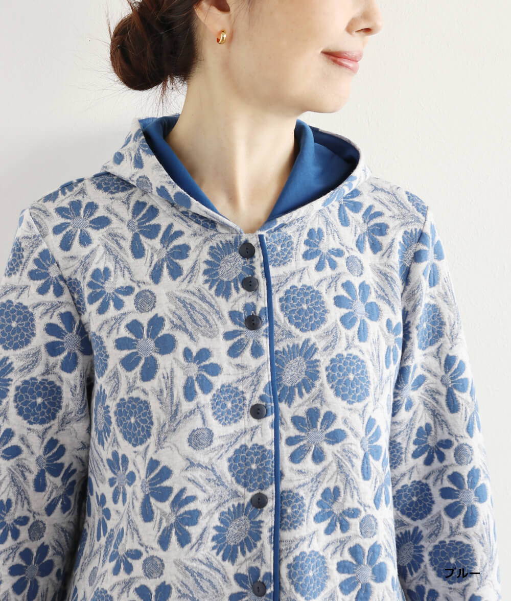 花ジャカードカーディガン