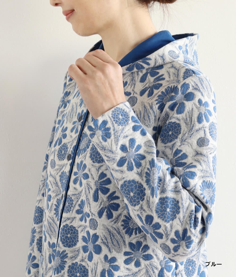 花ジャカードカーディガン