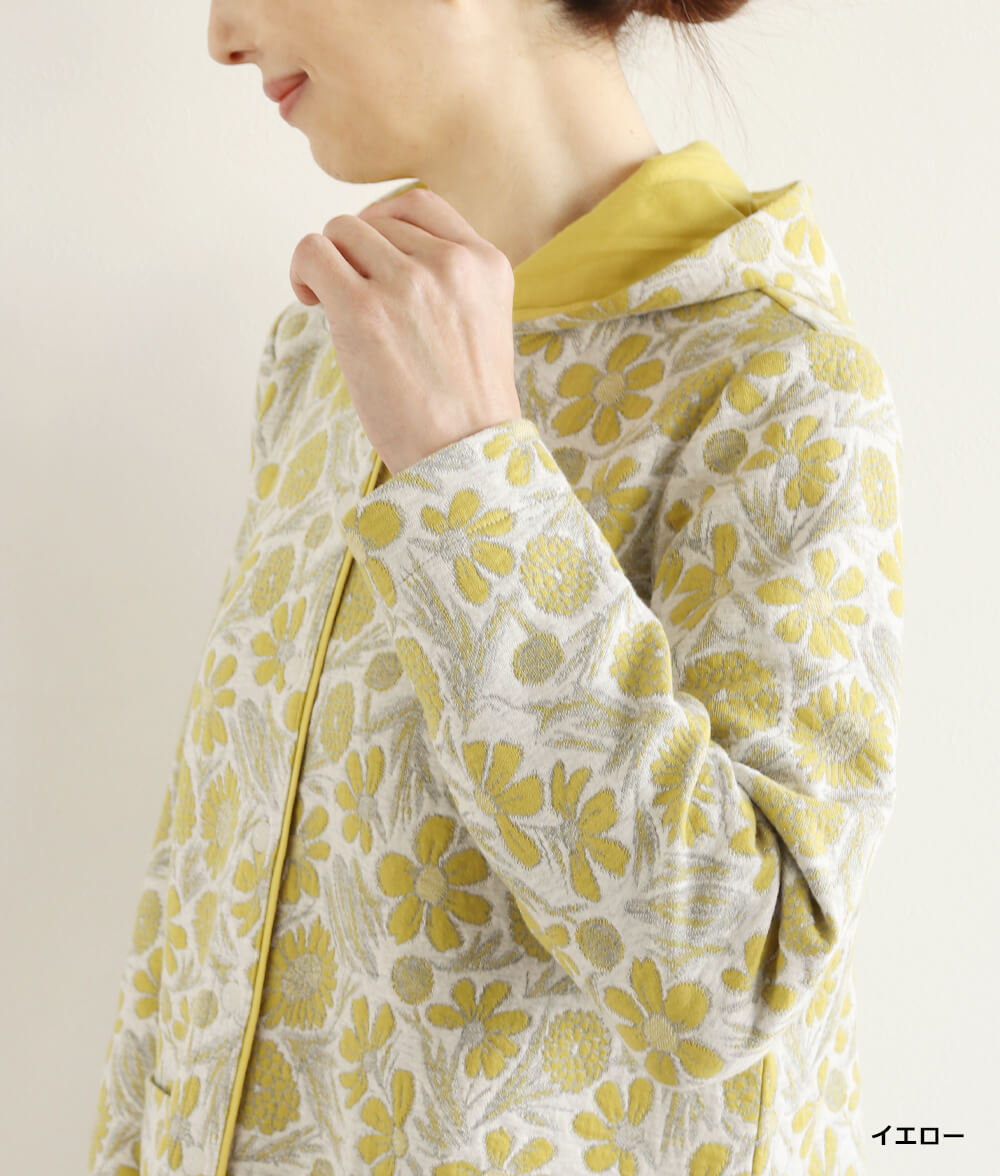 花ジャカードカーディガン