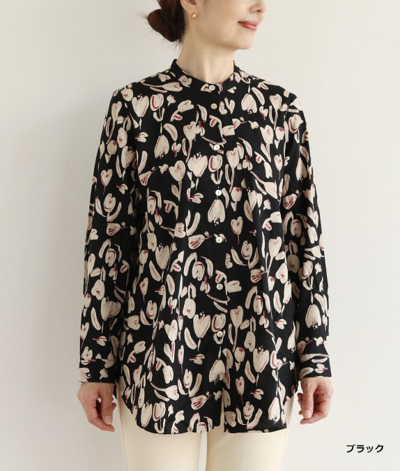 【SALE30％OFF】水彩タッチフラワーブラウス