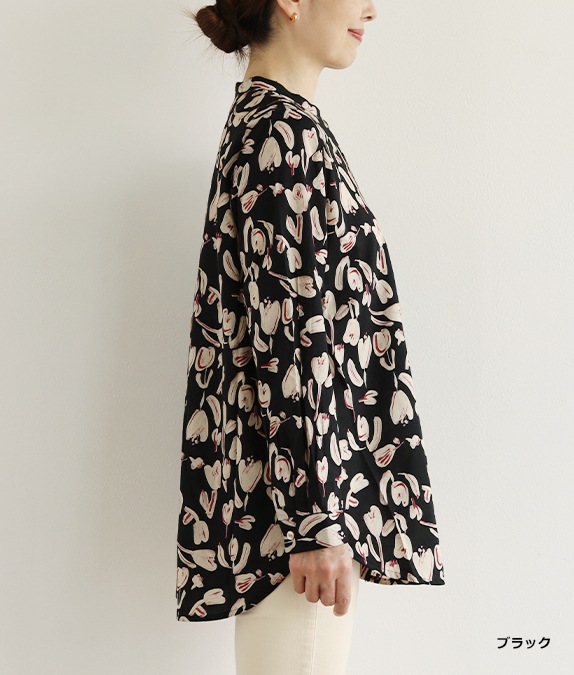【SALE30％OFF】水彩タッチフラワーブラウス