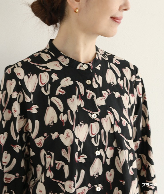 【SALE30％OFF】水彩タッチフラワーブラウス