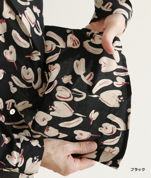 【SALE30％OFF】水彩タッチフラワーブラウス
