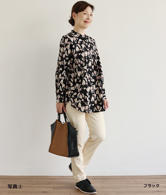 【SALE30％OFF】水彩タッチフラワーブラウス