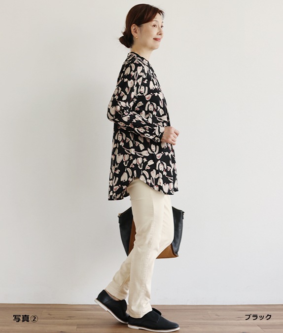 【SALE30％OFF】水彩タッチフラワーブラウス