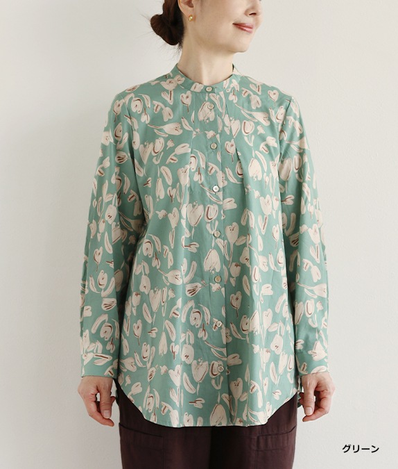 【SALE30％OFF】水彩タッチフラワーブラウス