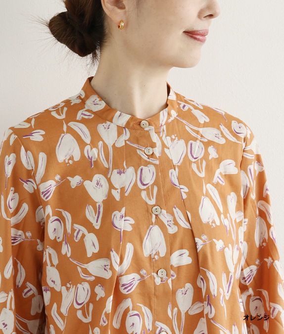 【SALE30％OFF】水彩タッチフラワーブラウス
