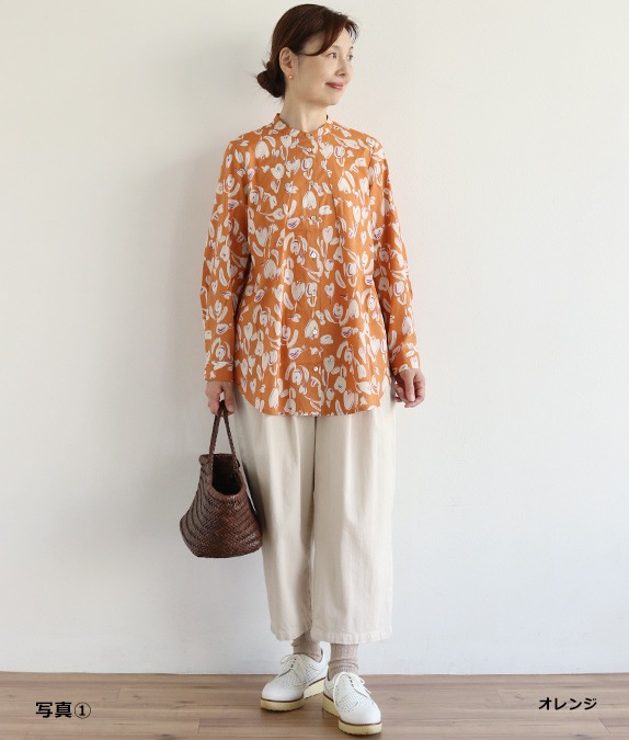 水彩タッチフラワーブラウスl 50代・60代からの婦人服 オルウェイズ