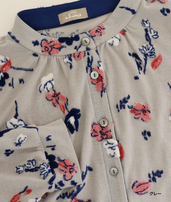 【SALE40％OFF】フラワーベロアカーディガン