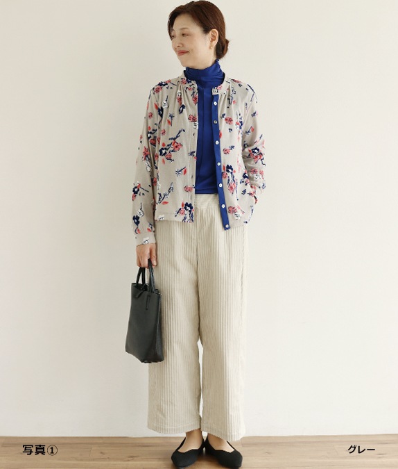 【SALE40％OFF】フラワーベロアカーディガン