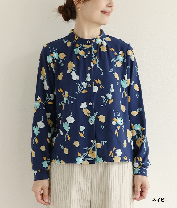 【SALE40％OFF】フラワーベロアカーディガン