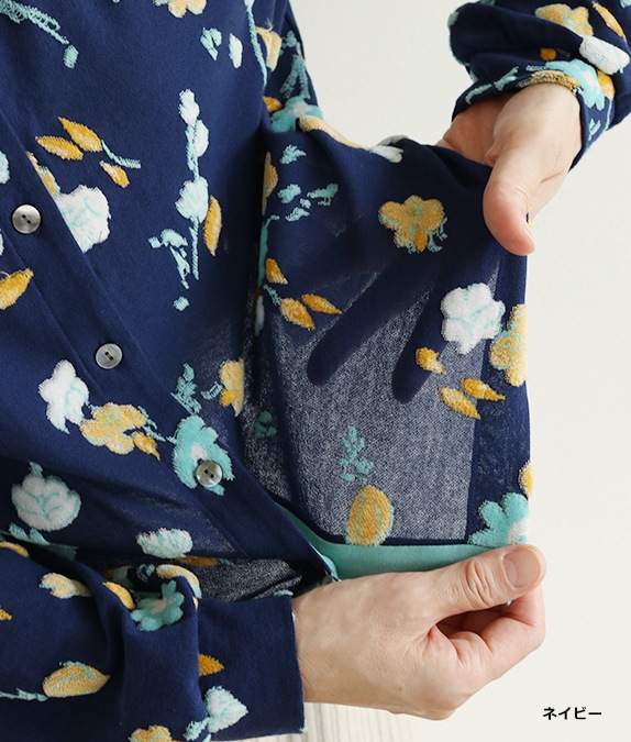 【SALE40％OFF】フラワーベロアカーディガン