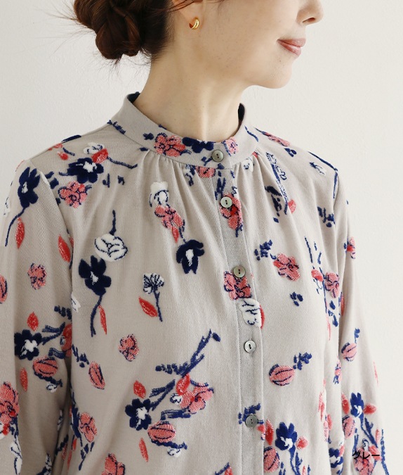 【SALE40％OFF】フラワーベロアカーディガン