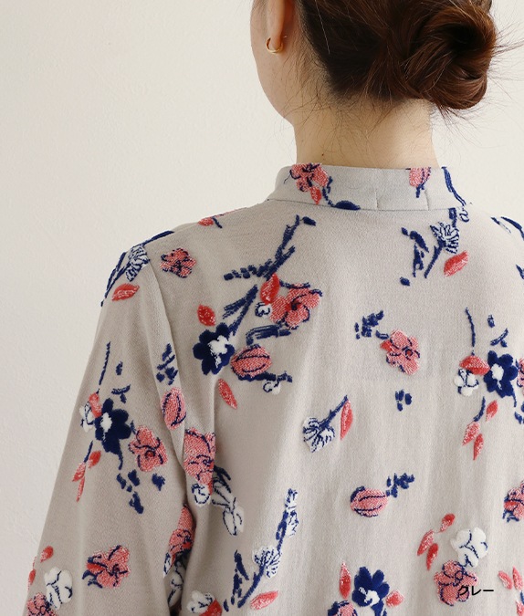 【SALE40％OFF】フラワーベロアカーディガン