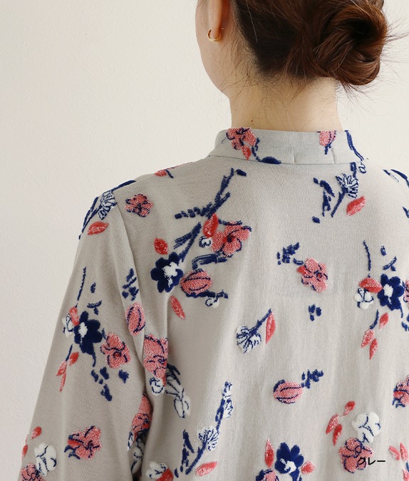【SALE40％OFF】フラワーベロアカーディガン