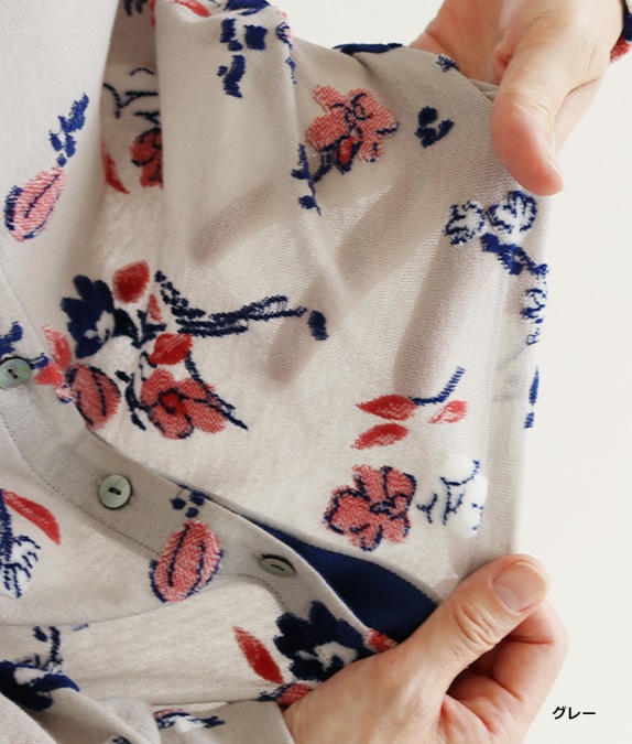 【SALE40％OFF】フラワーベロアカーディガン