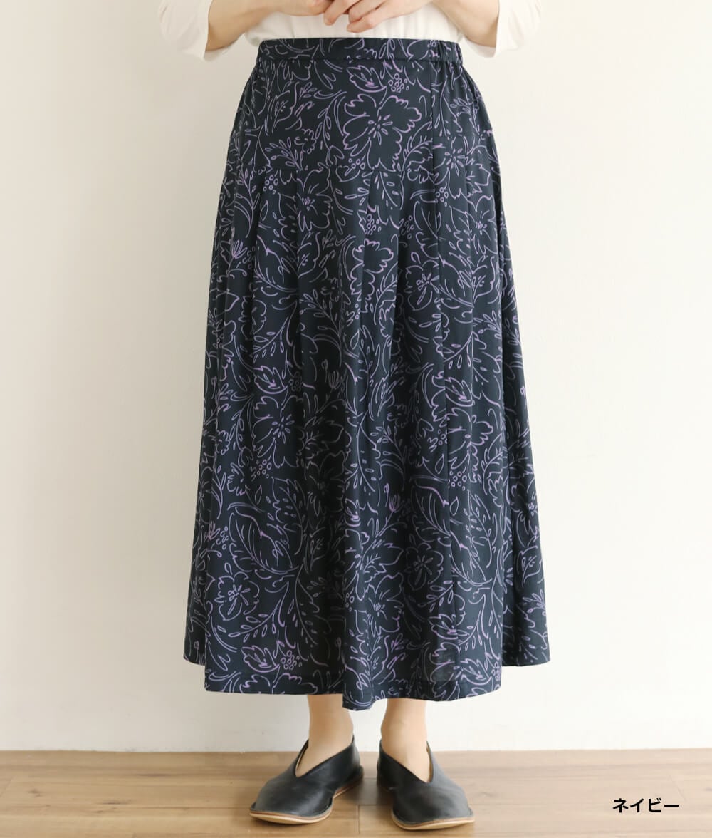 【SALE20%OFF】ラインフラワースカート