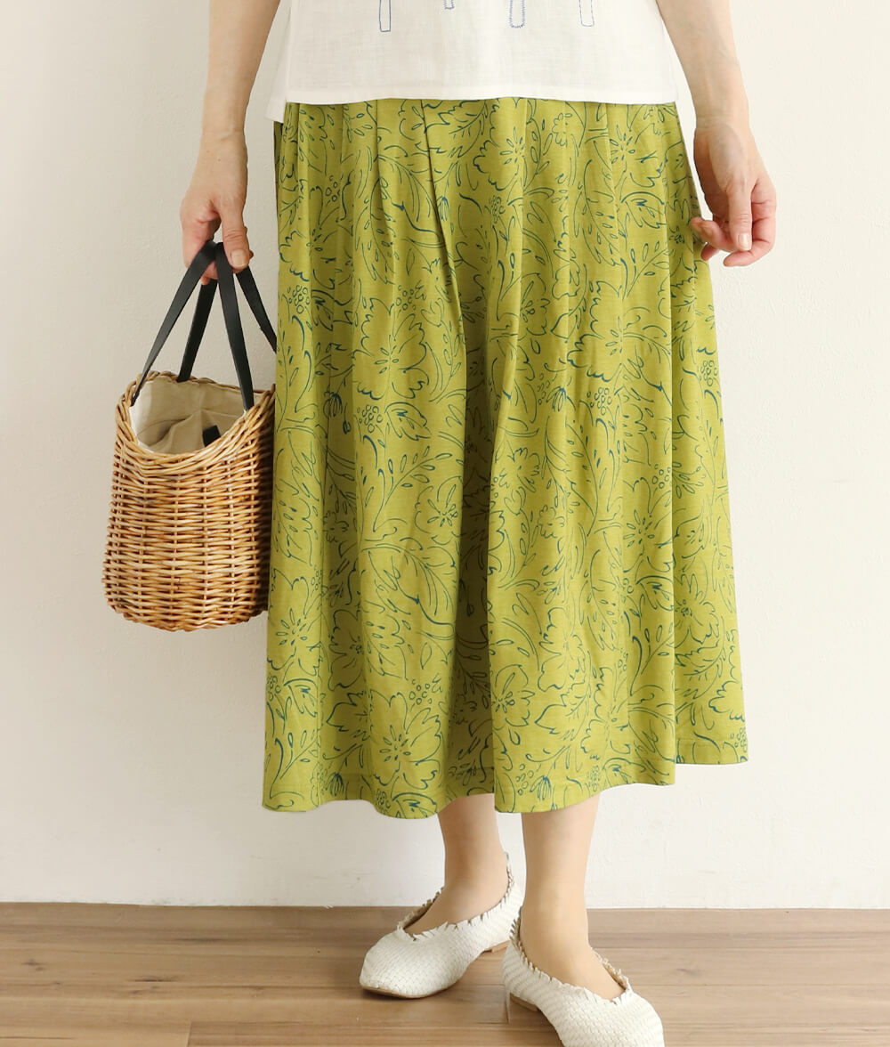 【SALE20%OFF】ラインフラワースカート