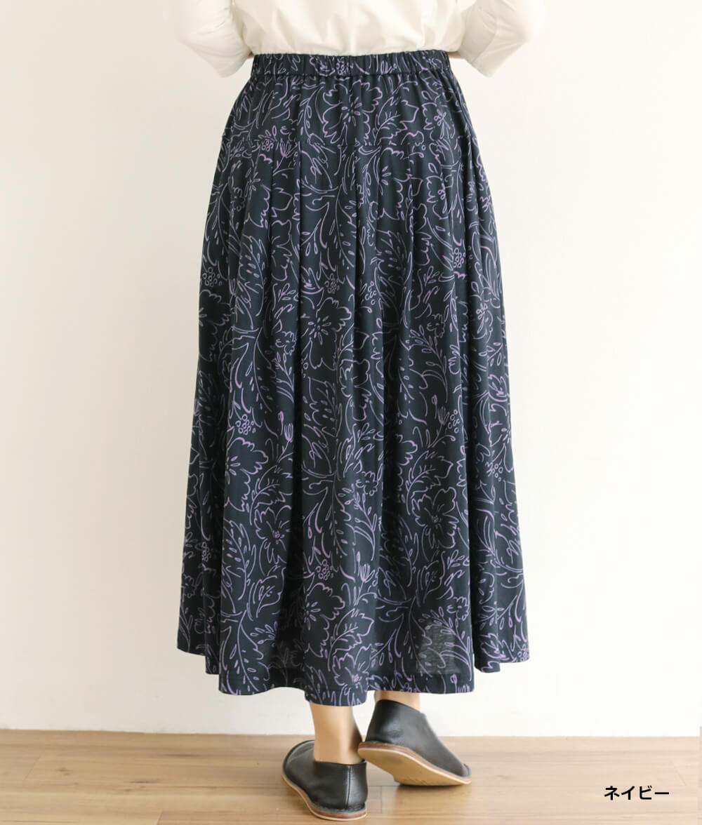 【SALE20%OFF】ラインフラワースカート