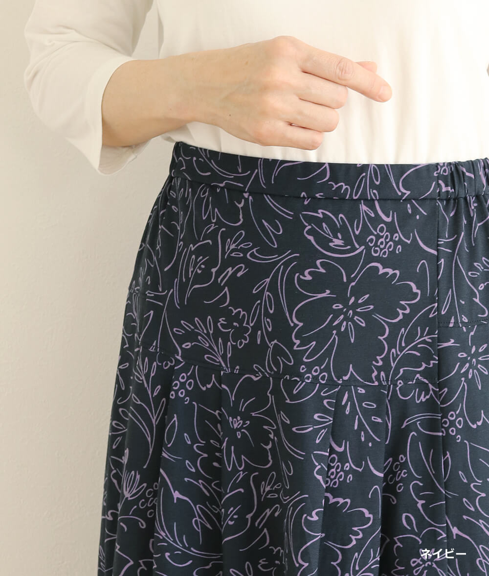 【SALE20%OFF】ラインフラワースカート