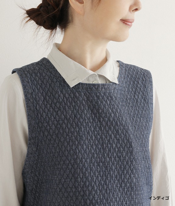 【SALE20%OFF】キルト風デニムベスト