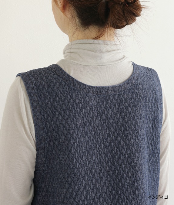 【SALE20%OFF】キルト風デニムベスト