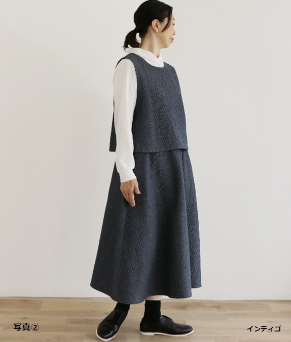 【SALE20%OFF】キルト風デニムベスト