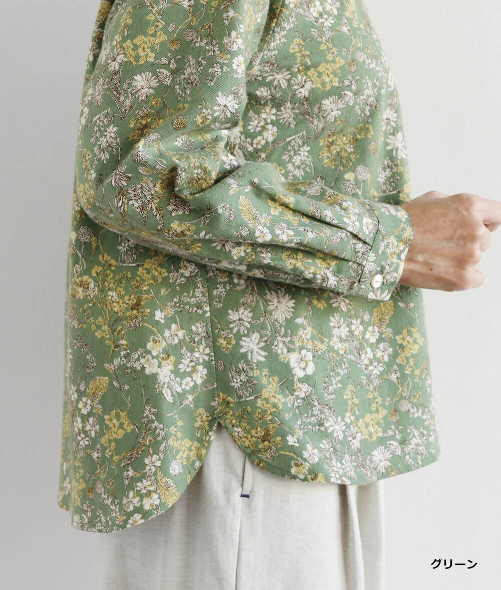 20ビエラ起毛花柄ブラウス