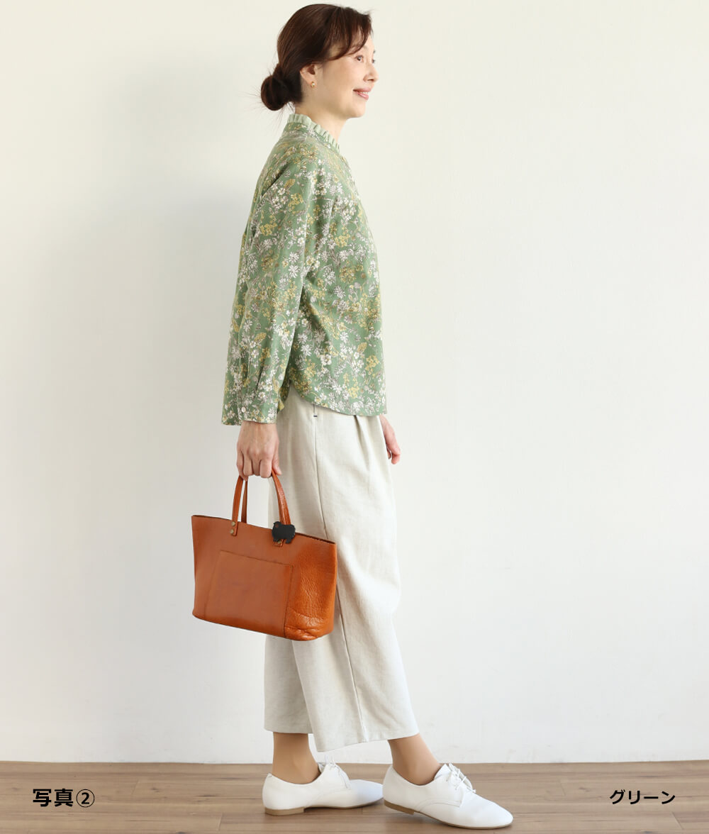 20ビエラ起毛花柄ブラウス