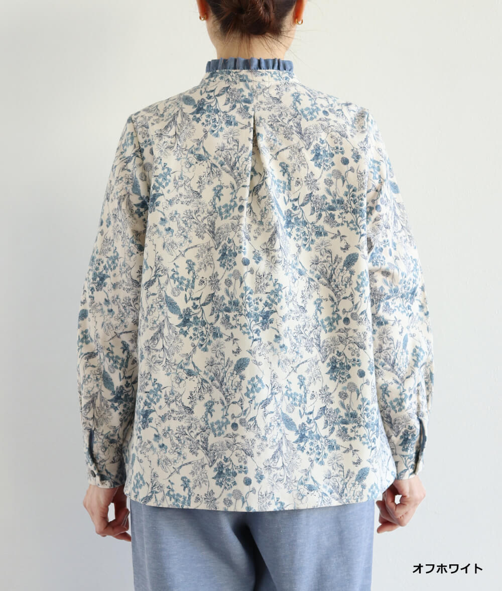 20ビエラ起毛花柄ブラウス